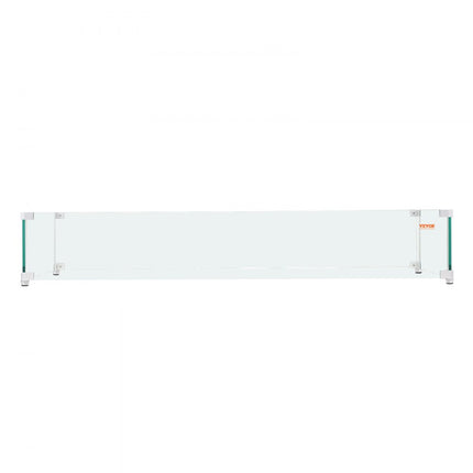 VEVOR gashaard windscherm voor vierkante vuurtafel 595 x 190 x 165 mm vuurplaats windscherm 8 mm dik vierkant glazen scherm glazen blad met harde hoekbeugel en voeten