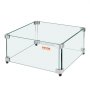 VEVOR gashaard voorruit voor vierkante vuurtafel 543x543x191mm gehard voorruit voor vuurkorven 8 mm dik vierkant glazen scherm glazen paneel met harde hoekbeugel en voeten