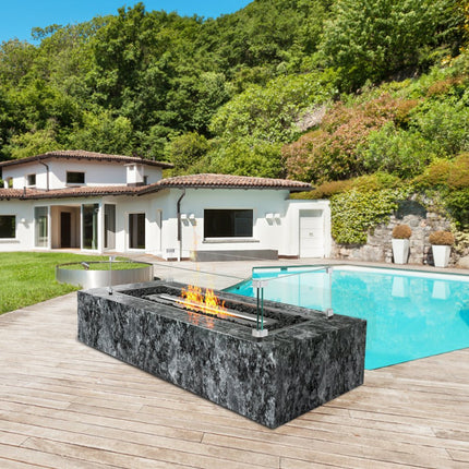 VEVOR Glazen windscherm voor rechthoekige vuurplaatstafel 798 x 317 x 165 mm, 8 mm dik en stevig paneel van gehard glas met harde aluminium hoekbeugel en rubberen voetjes, eenvoudig te monteren