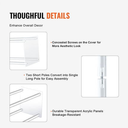 VEVOR set van 2 vierkante bloemenkrukjes 20 x 20 x 80 cm bloemenstandaard acryl bijzettafel moderne bloemenzuil acryllaminaat plantenkruk plantenstandaard metalen standaard voor de decoratie van bars hotels cafés