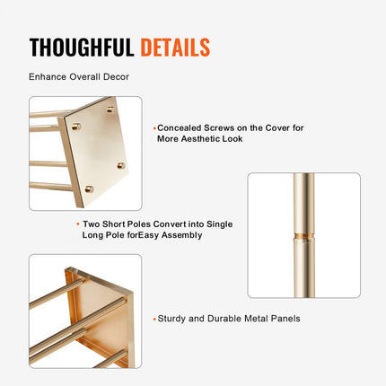 VEVOR set van 4 vierkante bloemenkrukjes 20 x 20 x 60 cm bloemenstandaard ijzeren bijzettafel moderne bloemenzuil goud galvaniseren plantenkruk plantenstandaard metalen standaard voor de decoratie van bars hotels café's
