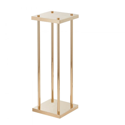 VEVOR set van 4 vierkante bloemenkrukjes 20 x 20 x 60 cm bloemenstandaard ijzeren bijzettafel moderne bloemenzuil goud galvaniseren plantenkruk plantenstandaard metalen standaard voor de decoratie van bars hotels café's
