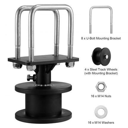 VEVOR schuifpoortset met H-vormige groef 4x railwielen rol 150x293,6mm