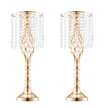 VEVOR 2x 55 cm gouden bloemenstandaard kristallen bloemenvaas bruiloft decoratie vazen