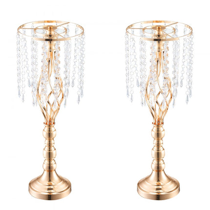 VEVOR 2x 55 cm gouden bloemenstandaard kristallen bloemenvaas bruiloft decoratie vazen