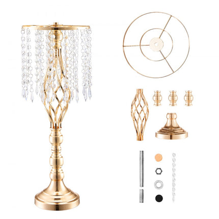 VEVOR 2x 55 cm gouden bloemenstandaard kristallen bloemenvaas bruiloft decoratie vazen