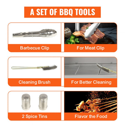 VEVOR speenvarkensgrill lamsgrill 117 cm, 60 kg RVS rotisserie in hoogte verstelbaar in 4 niveaus, 50 W 2 in 1 BBQ rotisserie grill incl. kruidenpotje & reinigingsborstel & handvat elektrische grill met deksel