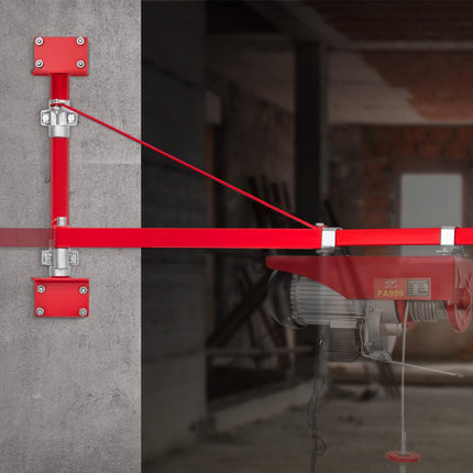 VEVOR elektrische takelsteunarm 300kg draagvermogen takelhouder zwenkarm met stang takelframe van staal, 180° draaibaar steigertakel hefarm liertakelarm voor werkplaatsgarage