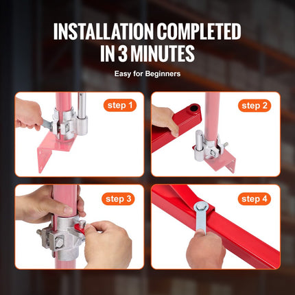 VEVOR Elektrische takelsteunarm 600 kg draagvermogen, elektrische takelhouder zwenkarm Stalen takelframe 180 ° draaibaar steigertakel Hefarm Lier Takelarm voor hijswerkplaats Garage