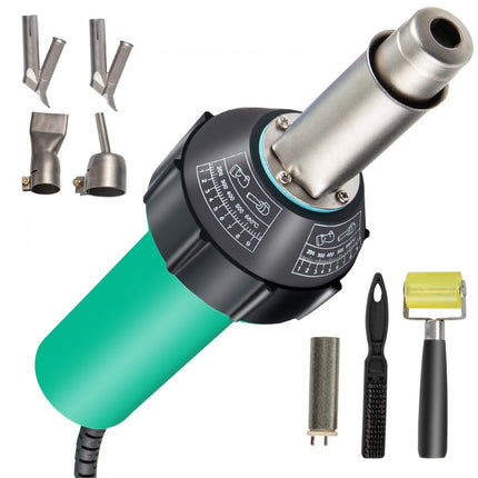 VEVOR Laspistool Kunststof 6 Stuks PVC Lassenpistool 1600W Lassen Heteluchtpistool met 3m Kabel Geschikt voor Las-, Groef-, Onderhouds- en Constructiewerkzaamheden van PVC-vloeren en andere Vloeren