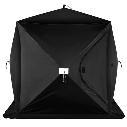 VEVOR ijsvistent voor 2-3 personen, draagbare ijstent gemaakt van 300D Oxford-stof met pop-up trekontwerp, sterke waterdichte en winddichte ijsvistent voor buitenvissen, zwart