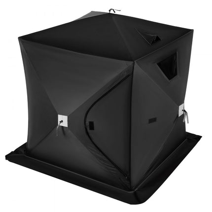 VEVOR ijsvistent voor 2-3 personen, draagbare ijstent gemaakt van 300D Oxford-stof met pop-up trekontwerp, sterke waterdichte en winddichte ijsvistent voor buitenvissen, zwart