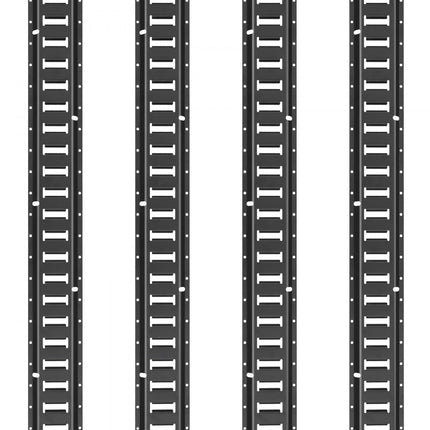 VEVOR E-Track railset, 1,5 meter stalen rails, 4 stuks, draagvermogen tot 2000 kg, zware rails met schroeven voor garages, bestelwagens, aanhangwagens, motorfietsbevestigingen, ATV-bevestigingen