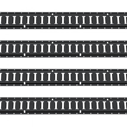 VEVOR E-Track railset, 1,5 meter stalen rails, 4 stuks, draagvermogen tot 2000 kg, zware rails met schroeven voor garages, bestelwagens, aanhangwagens, motorfietsbevestigingen, ATV-bevestigingen