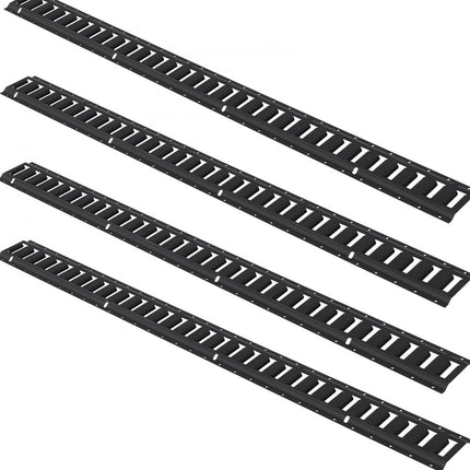 VEVOR E-Track railset, 1,5 meter stalen rails, 4 stuks, draagvermogen tot 2000 kg, zware rails met schroeven voor garages, bestelwagens, aanhangwagens, motorfietsbevestigingen, ATV-bevestigingen
