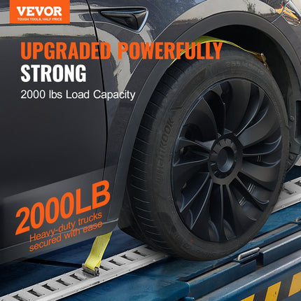 VEVOR E-Track railset, 24-delige 1524 mm E-trackset inclusief 8 stalen rails en 8 O-ringankers en 8 spanbanden met D-ring, bevestigingsaccessoires voor vrachtmotoren en fietsen, 907 kg laadvermogen