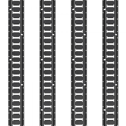 VEVOR E-Track sjorrailset, 18-delig, 1524 mm E-tracksset, inclusief 4 stalen rails en 8 O-ringankers en 4 sjorbanden met D-ring en 2 ratelriemen, bevestigingsaccessoires voor vrachtmotoren, 907 kg