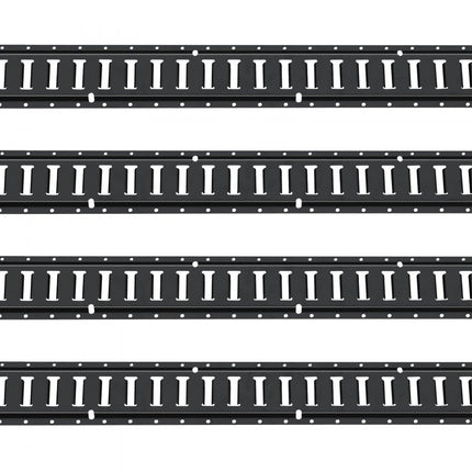 VEVOR E-Track sjorrailset, 18-delig, 1524 mm E-tracksset, inclusief 4 stalen rails en 8 O-ringankers en 4 sjorbanden met D-ring en 2 ratelriemen, bevestigingsaccessoires voor vrachtmotoren, 907 kg