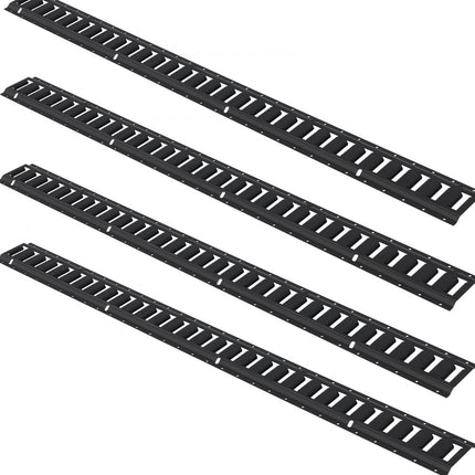 VEVOR E-Track sjorrailset, 18-delig, 1524 mm E-tracksset, inclusief 4 stalen rails en 8 O-ringankers en 4 sjorbanden met D-ring en 2 ratelriemen, bevestigingsaccessoires voor vrachtmotoren, 907 kg
