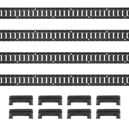 VEVOR E-Track railset, 2 voet stalen rails, 4 stuks, draagvermogen tot 2000 lbs, zware rails met schroeven voor garages, bestelwagens, aanhangwagens, motorfietsbevestigingen, ATV-bevestigingen