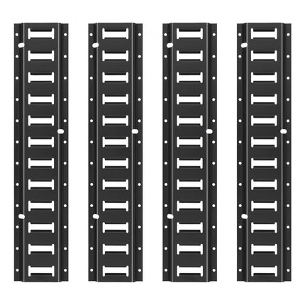VEVOR E-Track railset, 2 voet stalen rails, 4 stuks, draagvermogen tot 2000 lbs, zware rails met schroeven voor garages, bestelwagens, aanhangwagens, motorfietsbevestigingen, ATV-bevestigingen