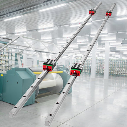 VEVOR Lineaire Rails 15-1500mm 2x Lineaire Geleidingsrail 4x Vierkant Type Lagerblok Matige Kosten