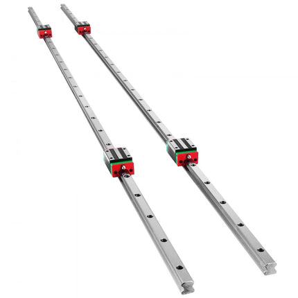 VEVOR Lineaire Rails 15-1500mm 2x Lineaire Geleidingsrail 4x Vierkant Type Lagerblok Matige Kosten