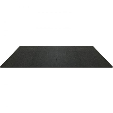 VEVOR EVA-schuimvloermatten Gymvloerset 24" x 24" Zwart en grijs 12-delige antislip in elkaar grijpende puzzeltegel Beschermende vloerset voor thuis, training, garage