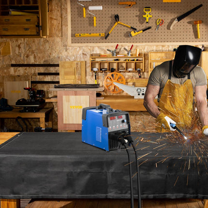 VEVOR lasdeken, 2 stuks lasdekens, 8' x 10' branddeken, 1022°F vlamvertragende deken, zwarte brandnooddekens, brandvertragende glasvezeldeken met 12 koperen oogjes