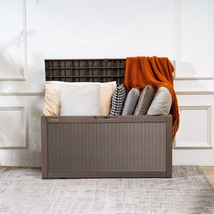 VEVOR Opbergbox 378,5L PP-apparatuurbox 1220x545x623mm Opbergbox voor buiten 299kg draagvermogen Tuinbox Kussenbox Ideaal voor het opbergen van sportartikelen, tuingereedschap etc.