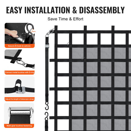 VEVOR bagagenet vrachtwagenlaadnet bagagenet transportnet 183x145cm 680kg