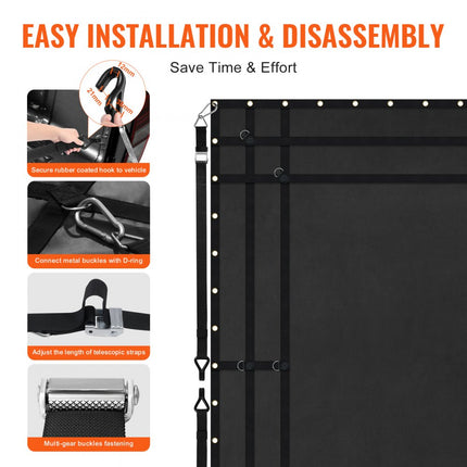 VEVOR bagagenet vrachtwagenlaadnet bagagenet transportnet 305x267mm 318kg