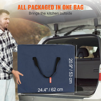 VEVOR Opvouwbare campingkeuken Draagbare buitenkeuken opbergtas Aluminium