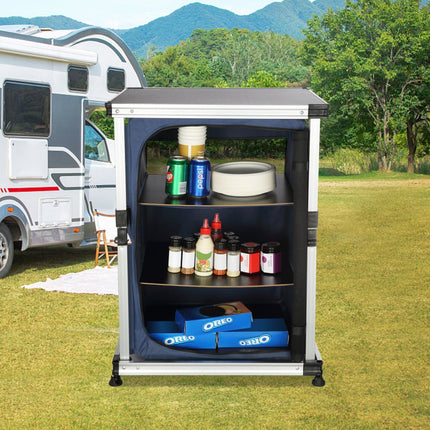 VEVOR Opvouwbare campingkeuken Draagbare buitenkeuken opbergtas Aluminium