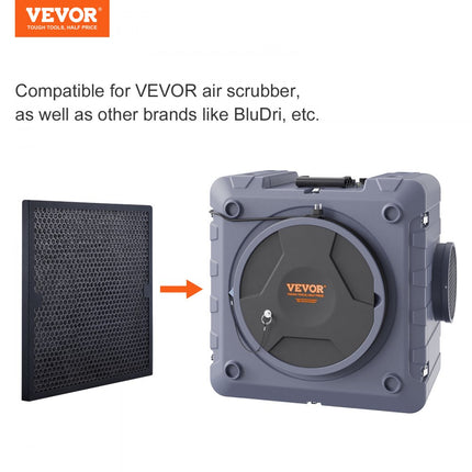 VEVOR actieve koolfilter, 3 stuks, 16" x 19" luchtfiltervervanging, hoog rendement niveau 2 filters, compatibel met BlueDri en VEVOR scrubber, luchtreiniger, waterschadeherstelapparatuur