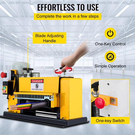 Powered Wire Stripping Machine 1-38mm 10 Blades Peeler Metal Cable Copper