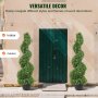 VEVOR 2 stuks kunstbuxus toren vormsnoei spiraal kunstplant 91cm hoge decoratieve plant Groene plastic plant gemaakt van PE ijzer vormsnoei planten inclusief 10 stuks vervangende bladeren