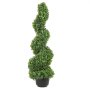VEVOR 2 stuks kunstbuxus toren vormsnoei spiraal kunstplant 122 cm hoog decoratieve plant groene kunststof plant van PE ijzer vormsnoeiplanten incl. 10 stuks reservebladeren