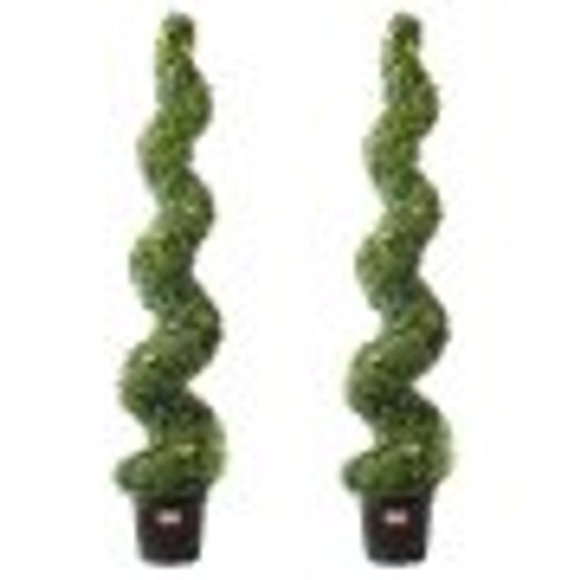 VEVOR 2 stuks kunstbuxus toren vormsnoei spiraal kunstplant 152,4 cm