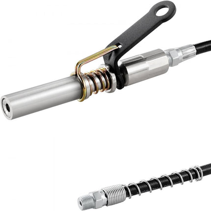 VEVOR vetspuitkoppeling, 2 stuks 10.000 PSI hogedruk 6 kaakvergrendeling snel los te maken vetspuittip met slang/zerkfittingreiniger compatibel met alle 1/8 Zo vetpistolen