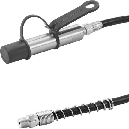 VEVOR vetspuitkoppeling, 2 stuks 10.000 PSI hogedruk 3-kaak snelsluiting vetspuittip met slang/reiniger/verlengnaald/lekvrije dop compatibel met alle vetspuiten