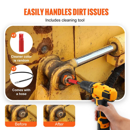 VEVOR vetspuitkoppeling, 2 stuks 10.000 PSI hogedruk 3 kaakvergrendeling snel los te maken vetspuittip met slang/zerk kraanreiniger/lekvrije dop compatibel met alle F