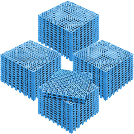 VEVOR in elkaar grijpende tegels 50 stuks vloertegels drainage vloertegels, vloertegels 30 x 30 cm buiten vierkante vloertegels patio PVC vloertegels badkamer, zwembad, toilet, blauw