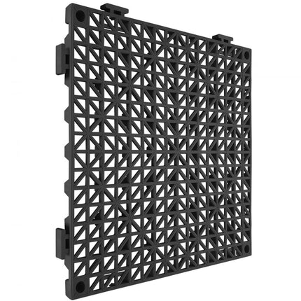 VEVOR in elkaar grijpende tegels 55 stuks vloertegels drainage vloertegels, vloertegels 30 x 30 cm buiten vierkante vloertegels terras PVC vloertegels badkamer, toilet, zwart