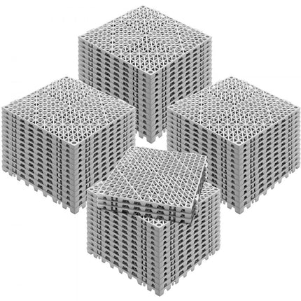 VEVOR in elkaar grijpende tegels 55 stuks vloertegels drainage vloertegels, vloertegels 30 x 30 cm buiten vierkante vloertegels patio PVC vloertegels badkamer, zwembad, toilet, grijs