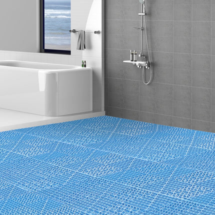 VEVOR in elkaar grijpende tegels 55 stuks vloertegels drainage vloertegels, vloertegels 30 x 30 cm buiten vierkante vloertegels terras PVC vloertegels badkamer, toilet, blauw