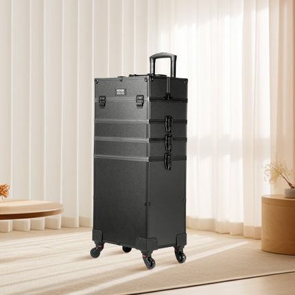 VEVOR make-upkoffer met warmte-isolerende laag make-uptasje van MDF-plaat + aluminium frame robuust en slijtvast make-upkoffertje make-uptasje make-uptasje make-up organizer 353x253x745mm