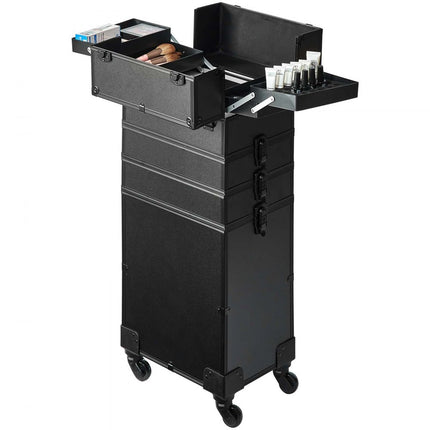 VEVOR make-upkoffer met warmte-isolerende laag make-uptasje van MDF-plaat + aluminium frame robuust en slijtvast make-upkoffertje make-uptasje make-uptasje make-up organizer 353x253x745mm