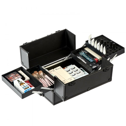 VEVOR make-upkoffer met warmte-isolerende laag make-uptasje van MDF-plaat + aluminium frame robuust en slijtvast make-upkoffertje make-uptasje make-uptasje make-up organizer 353x253x745mm