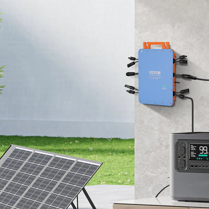 VEVOR Solar Grid Tie Micro-omvormer, 1200W Solar Micro-omvormer, IP67 waterdichte aluminium zonne-energie Grid Tie Inverter DC18-50V bedrijfsspanning met APP WiFi-antenne voedingskabel, voor S